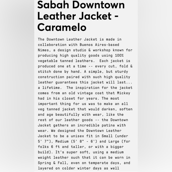 Rare Sabah Downtown Leather Jacket Unisex Small - Picture 13 of 13